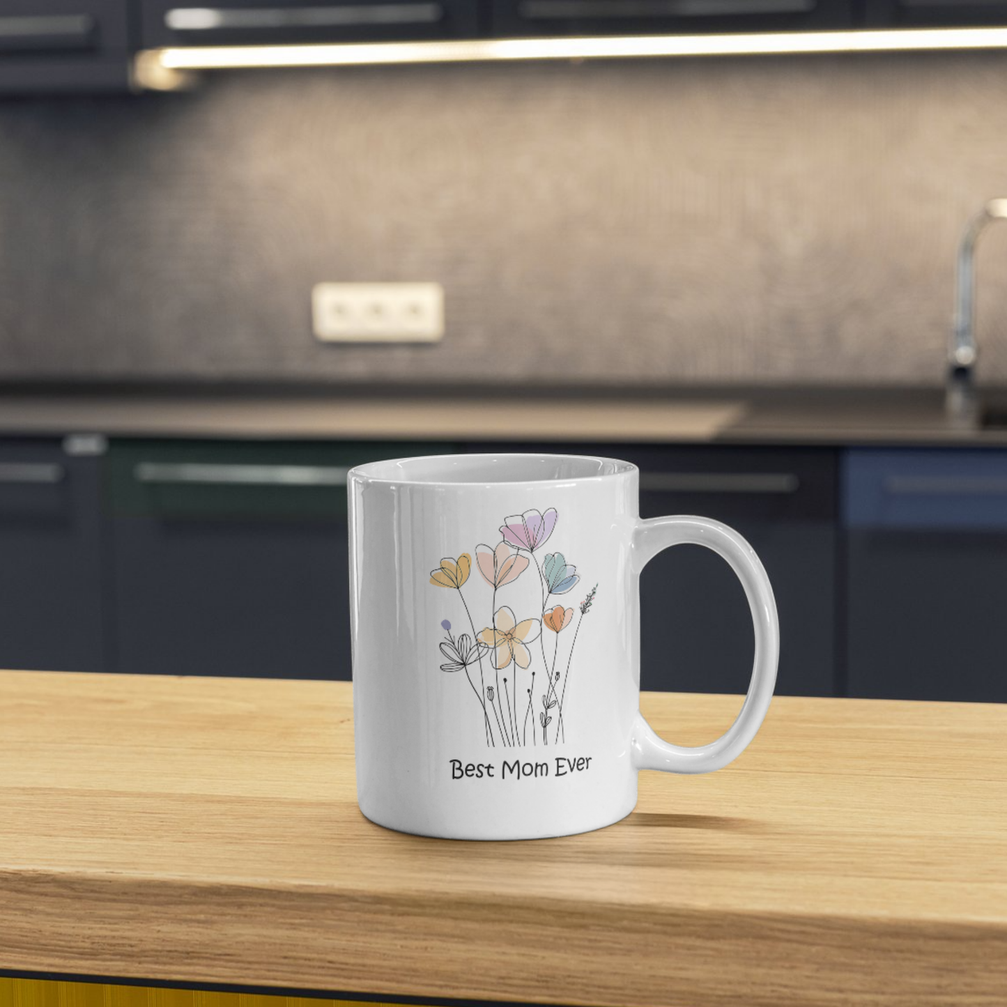 Best Mom Ever Floral Mug