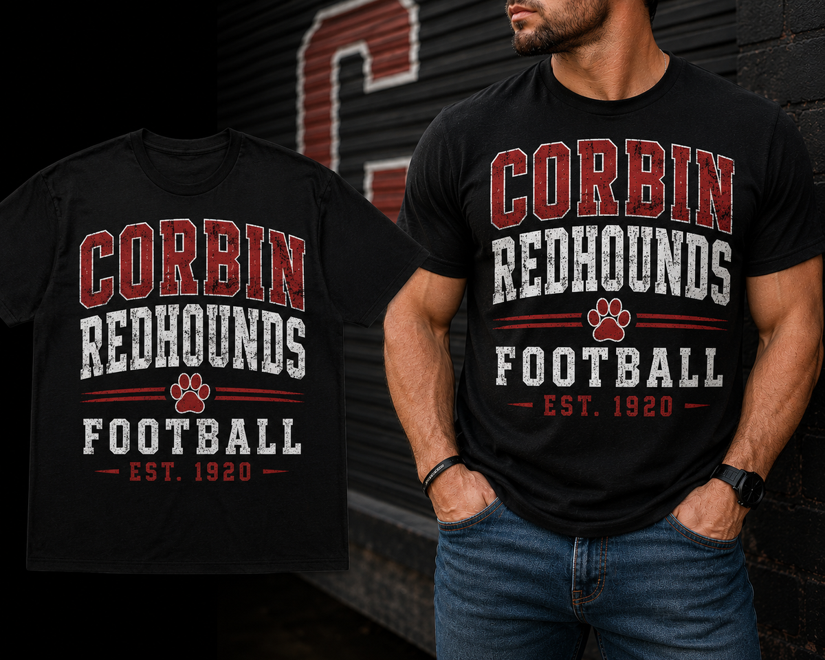 Corbin Redhounds Football Graphic Tee
