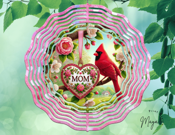 Cardinal "Mom" Wind Spinner