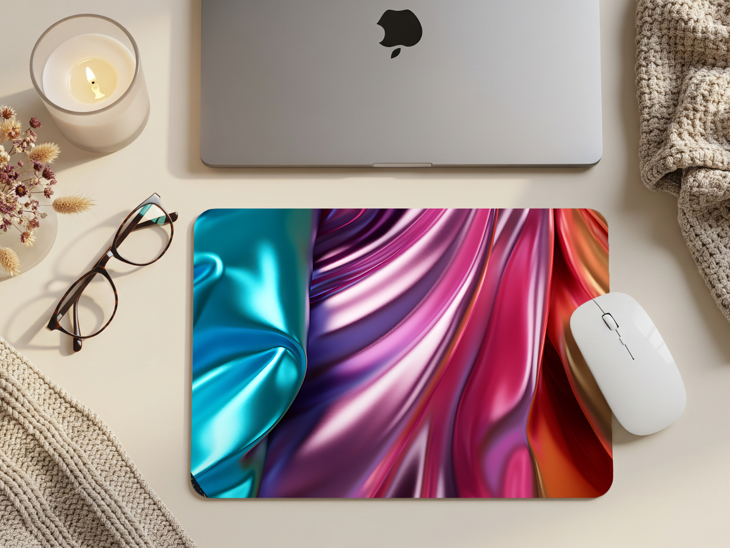 Abstract Color Wave Mouse Pad