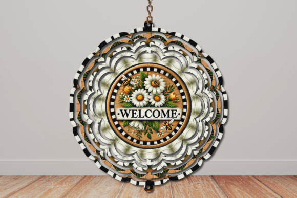 Daisy "Welcome" Wind Spinner
