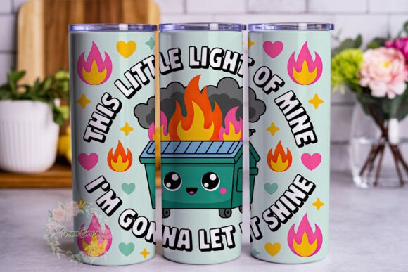 This Little Light Of Mine Dumpster Fire Skinny Tumbler