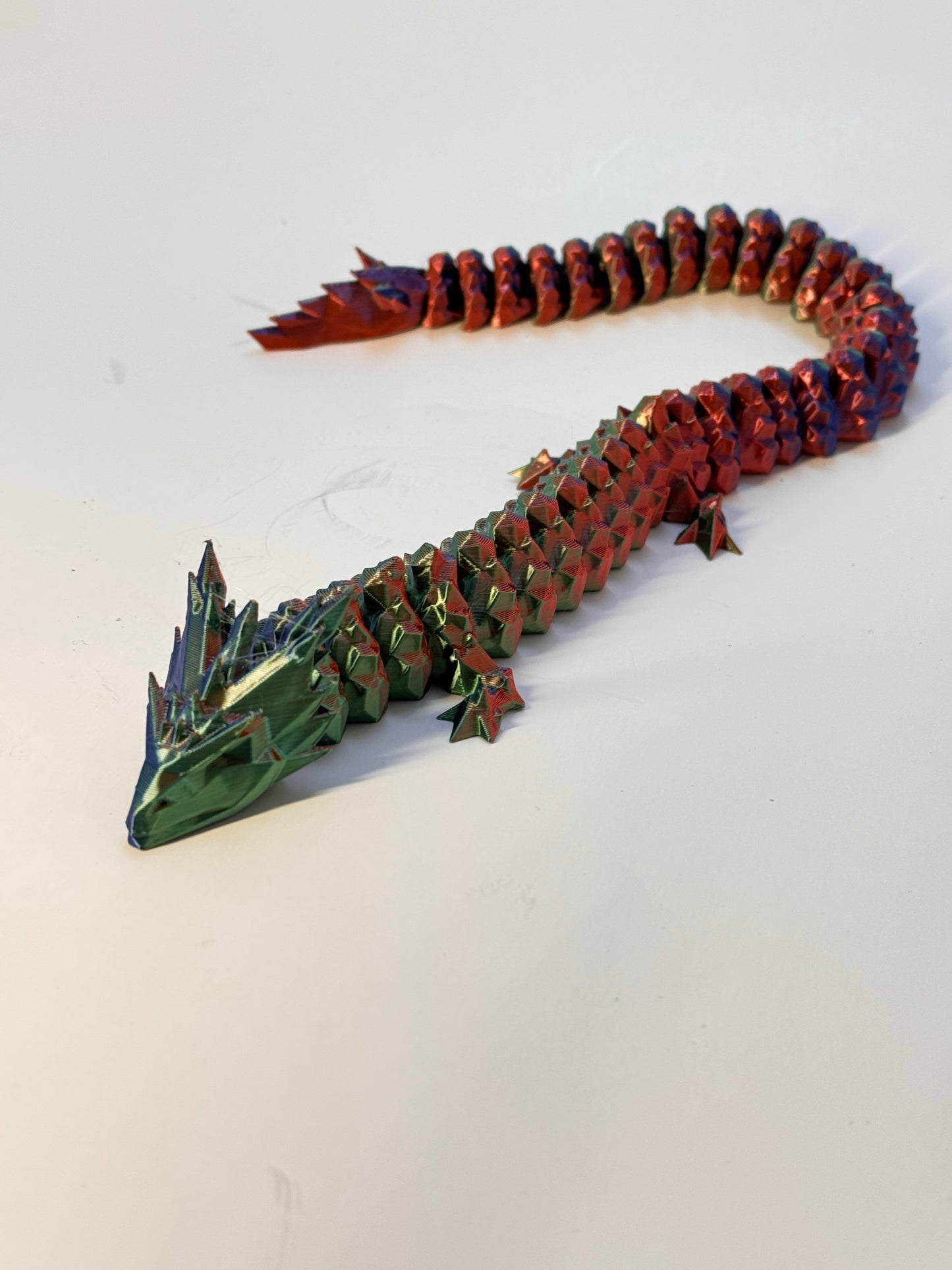 15-Inch Multicolor Articulated 3D-Printed Dragon