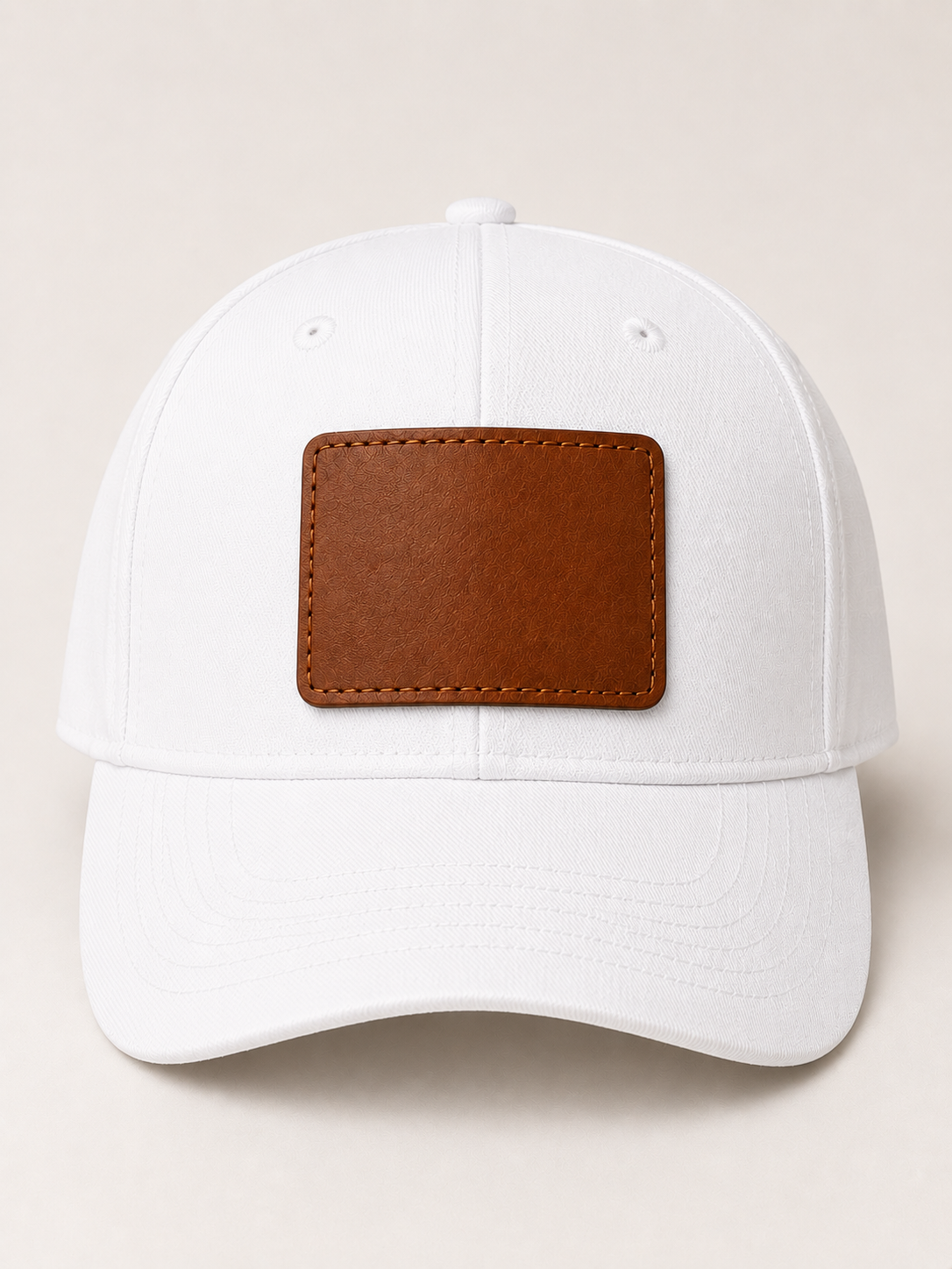 Baseball cap with custom leather patch
