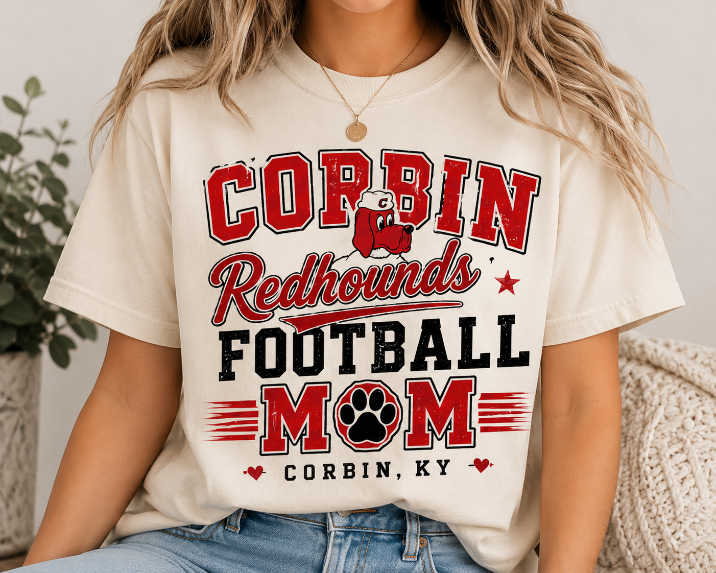 Corbin Redhounds Football Graphic Tee