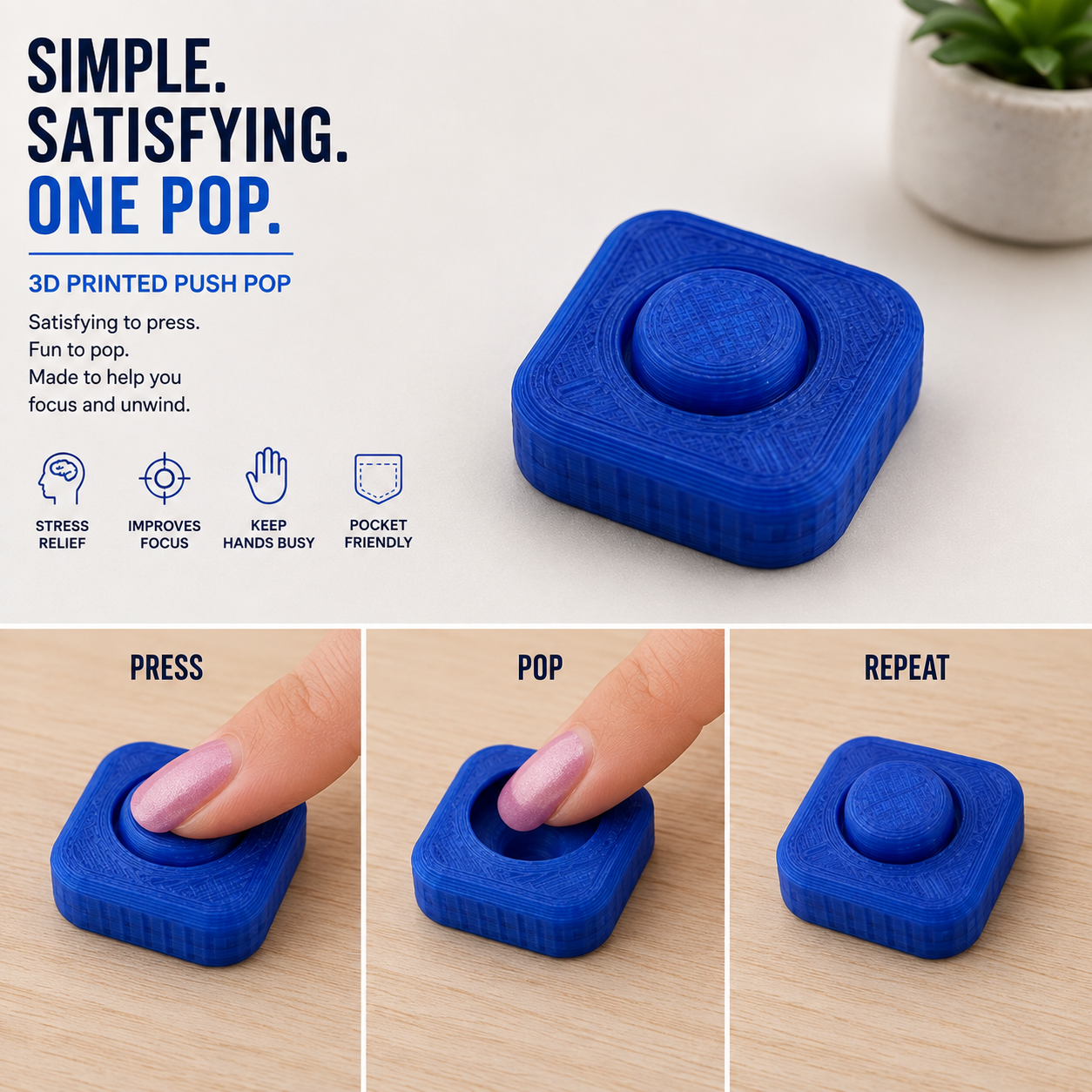 3D Printed Push Pop Fidget