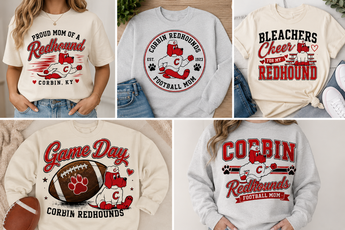 Corbin Redhounds Football Graphic Tee