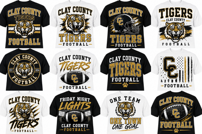 Clay County Tigers Football Graphic Tee
