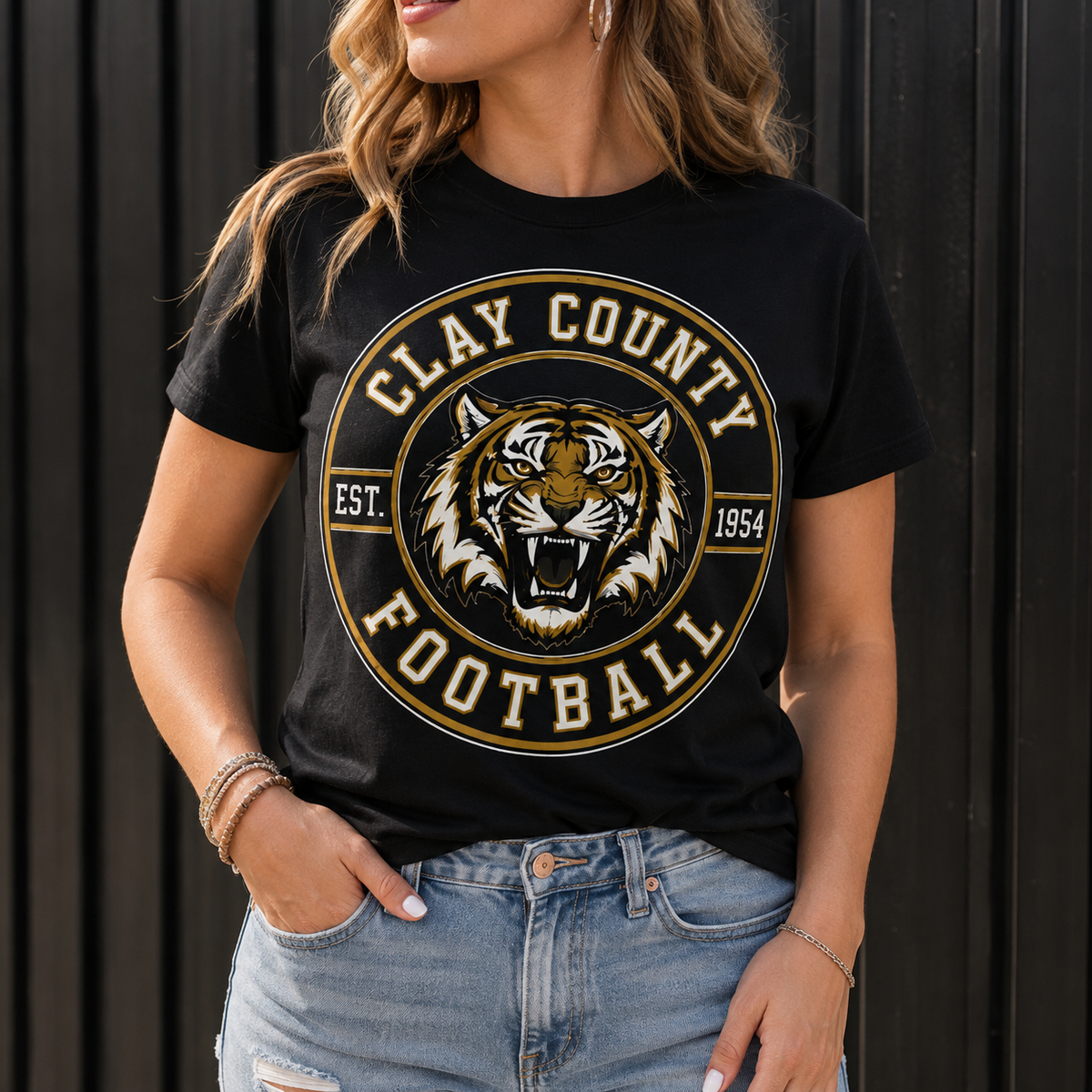 Clay County Tigers Football Graphic Tee