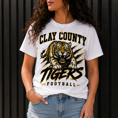 Clay County Tigers Football Graphic Tee