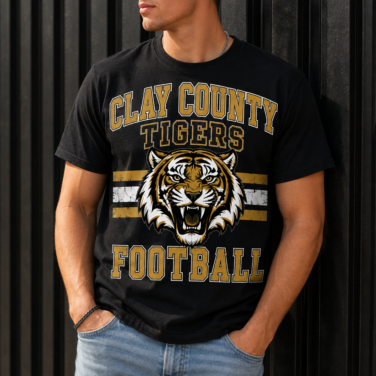 Clay County Tigers Football Graphic Tee
