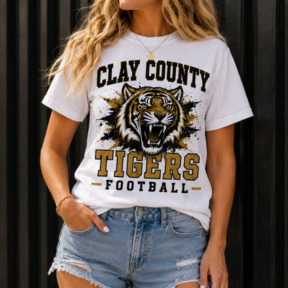 Clay County Tigers Football Graphic Tee
