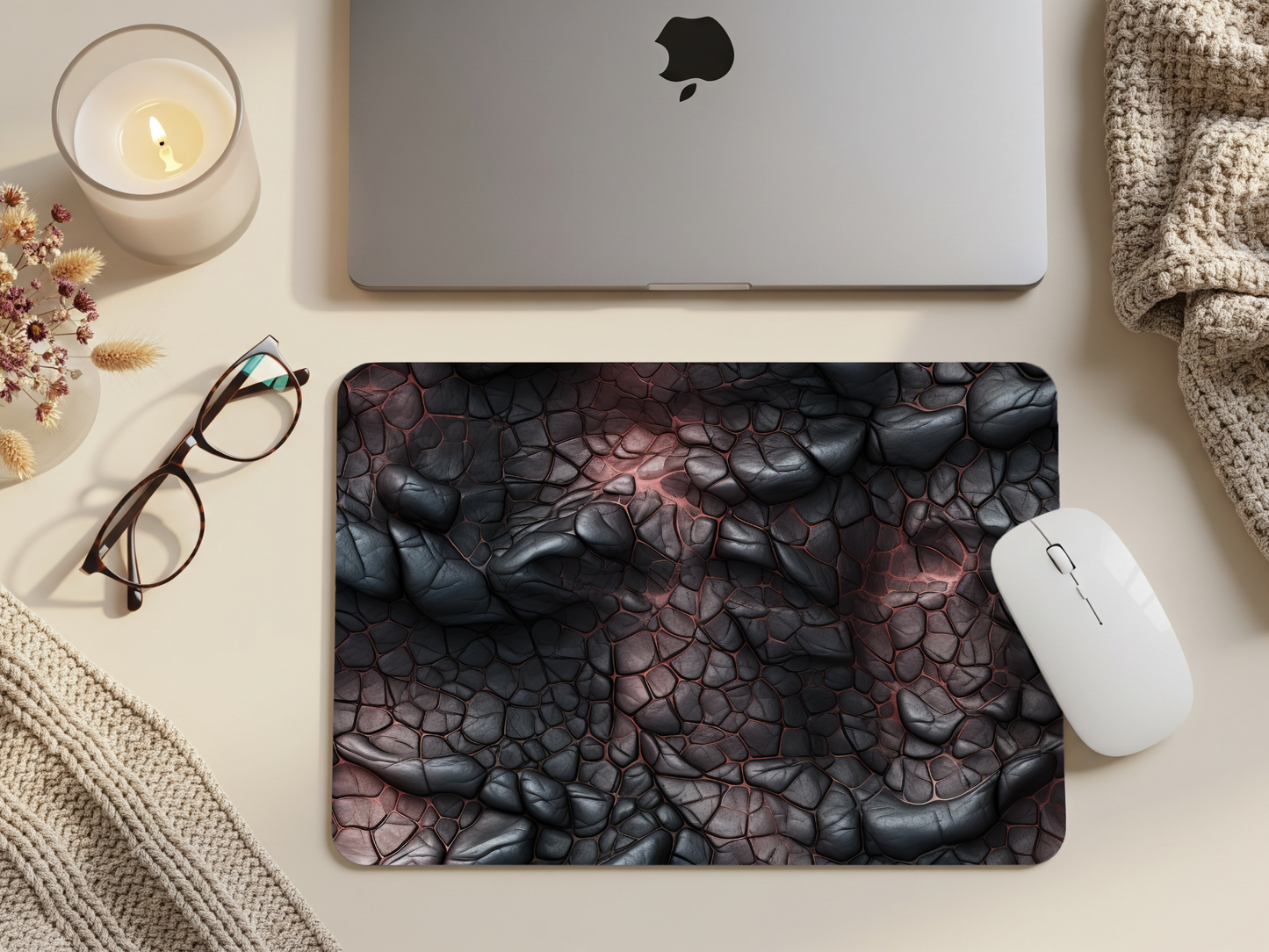 Dark Stone Texture Mouse Pad