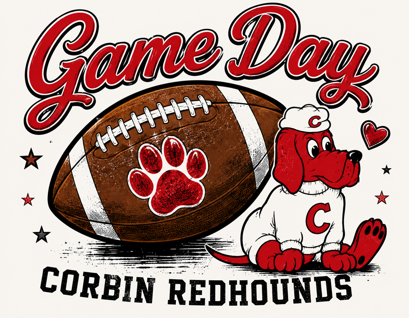 Corbin Redhounds Football Graphic Tee