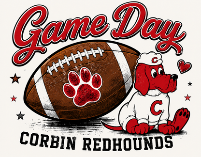 Corbin Redhounds Football Graphic Tee