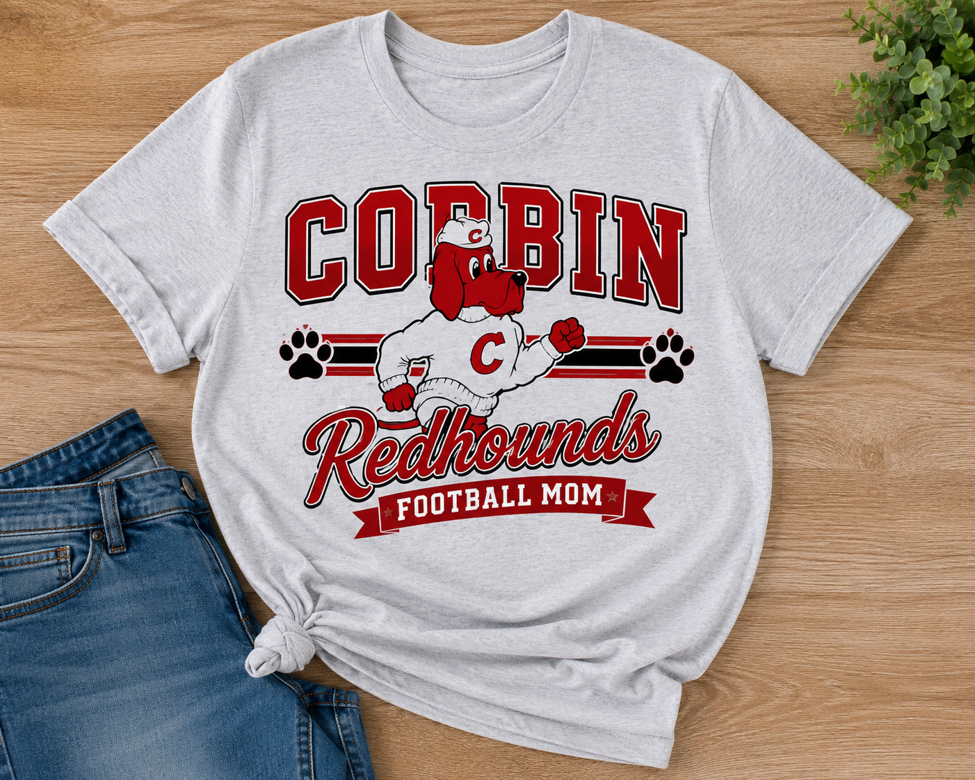 Corbin Redhounds Football Graphic Tee