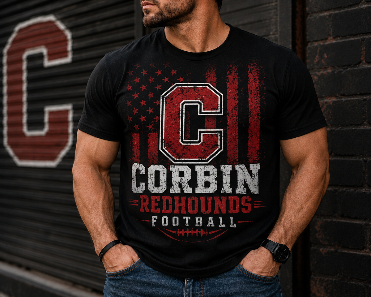 Corbin Redhounds Football Graphic Tee