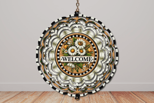 Daisy "Welcome" Wind Spinner