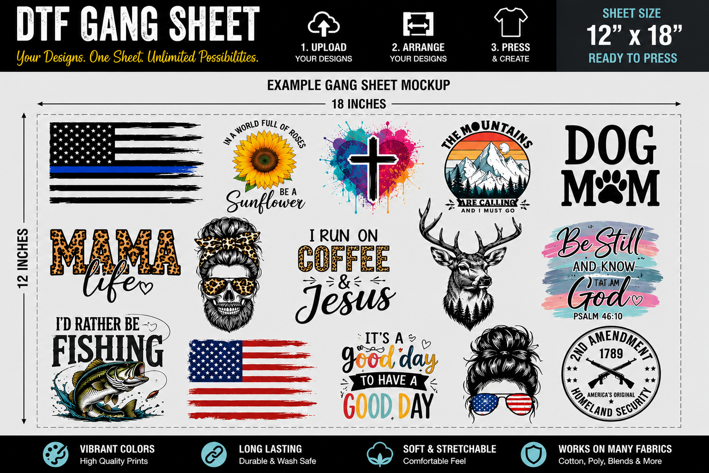 DTF Gang Sheet Printing | Design Your Own Transfers