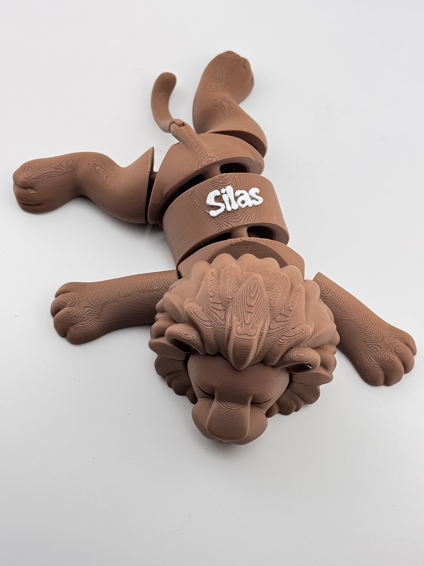 Personalized 3D Printed Articulated Sleeping Lion with Custom Name