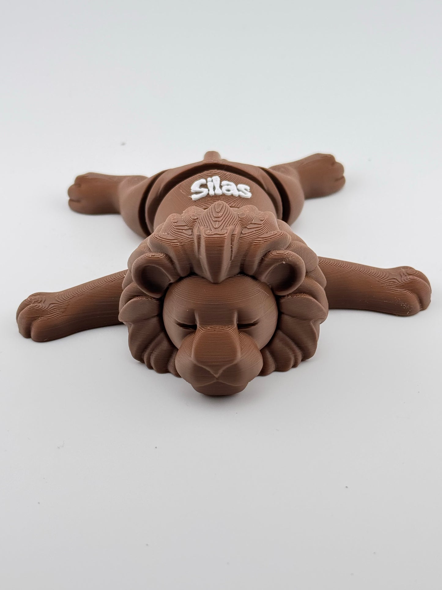 Personalized 3D Printed Articulated Sleeping Lion with Custom Name