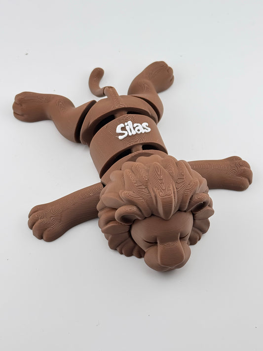 Personalized 3D Printed Articulated Sleeping Lion with Custom Name