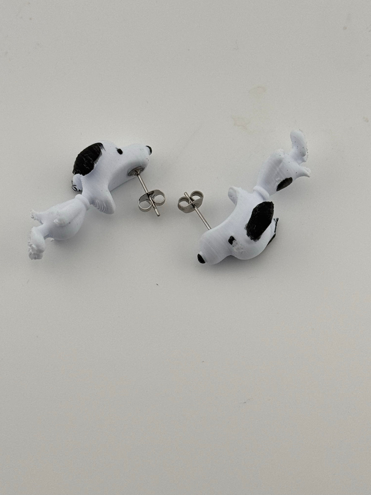 Handmade 3D-Printed Snoopy-Inspired Stud Earrings