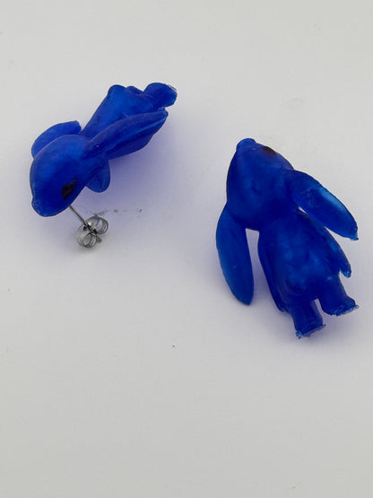 Handmade 3D-Printed Stitch Character Stud Earrings