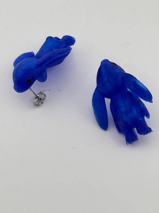 Handmade 3D-Printed Stitch Character Stud Earrings