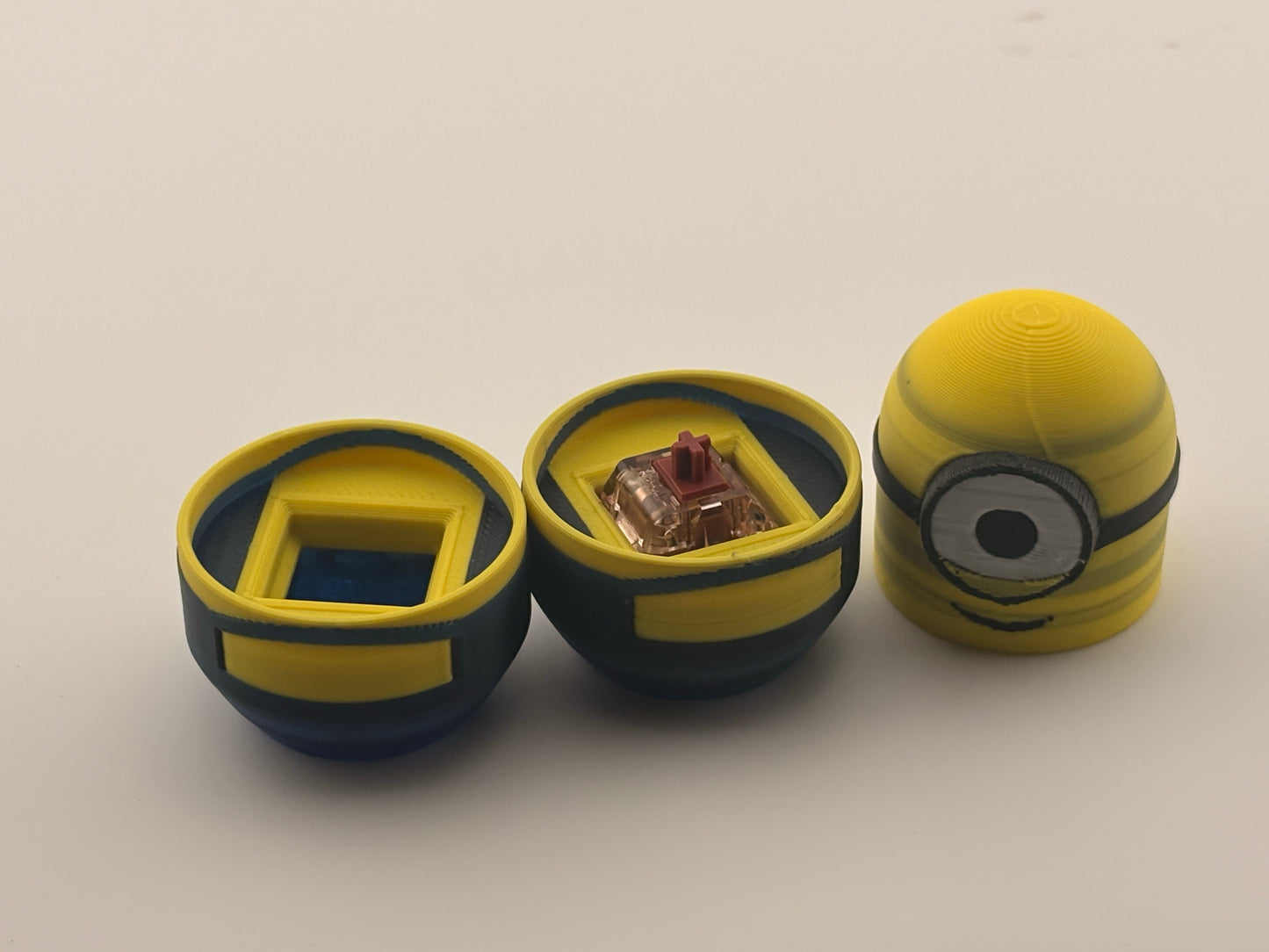 3D Printed Minion Mechanical Clicker– Artisan Cherry MX Switch Keycap – Handcrafted Desk Accessory