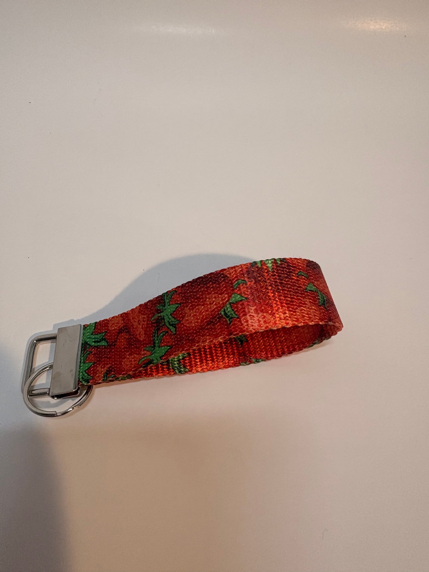 Strawberry Keychain Wristlet – Handmade Wristlet Keychain