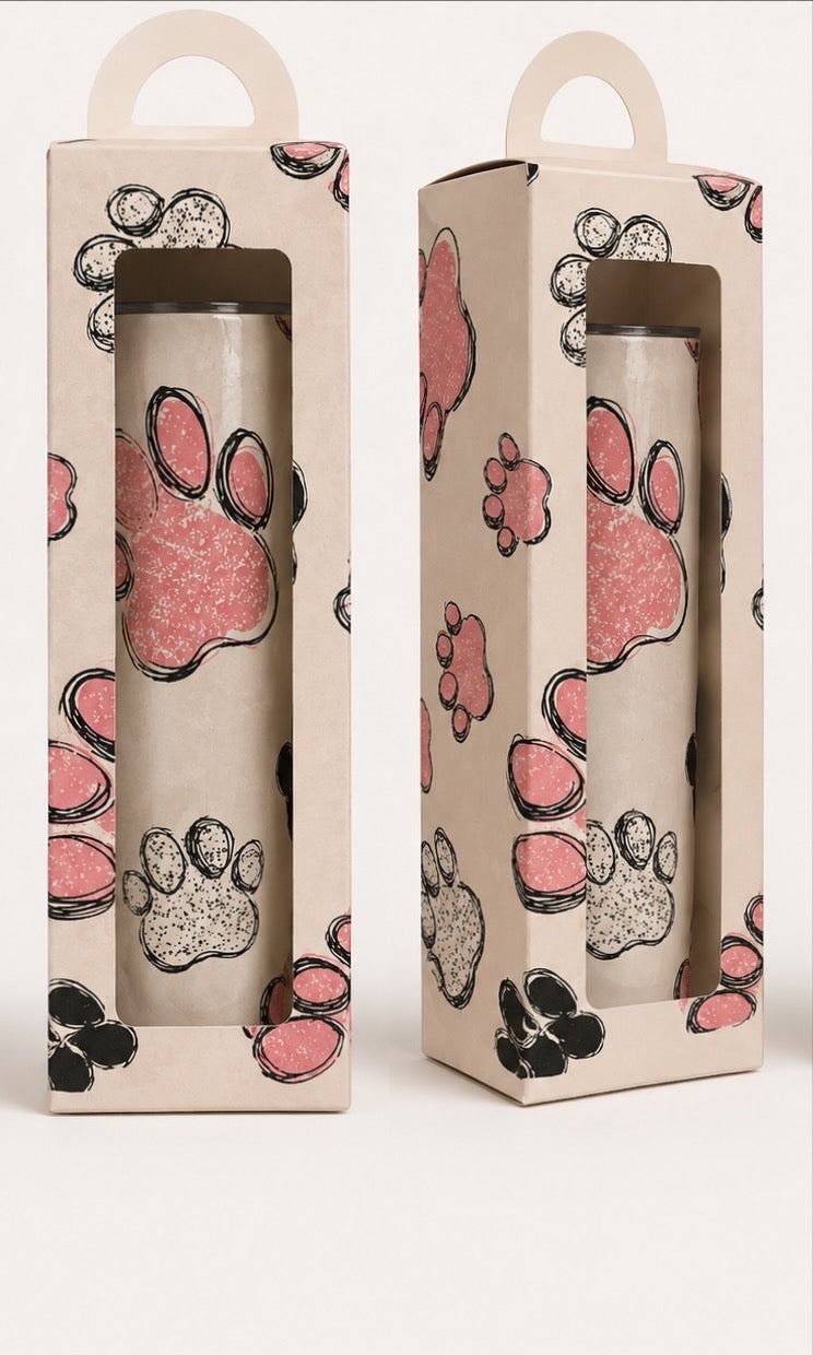 Pink Paw Print 20oz Skinny Tumbler