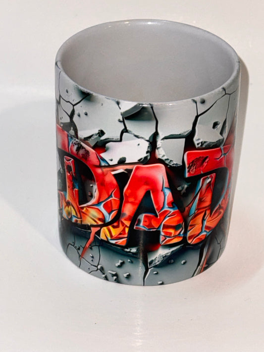 Dad Cracked Metal Effect Coffee Mug