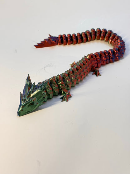15-Inch Multicolor Articulated 3D-Printed Dragon