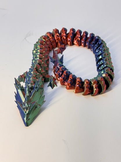 15-Inch Multicolor Articulated 3D-Printed Dragon