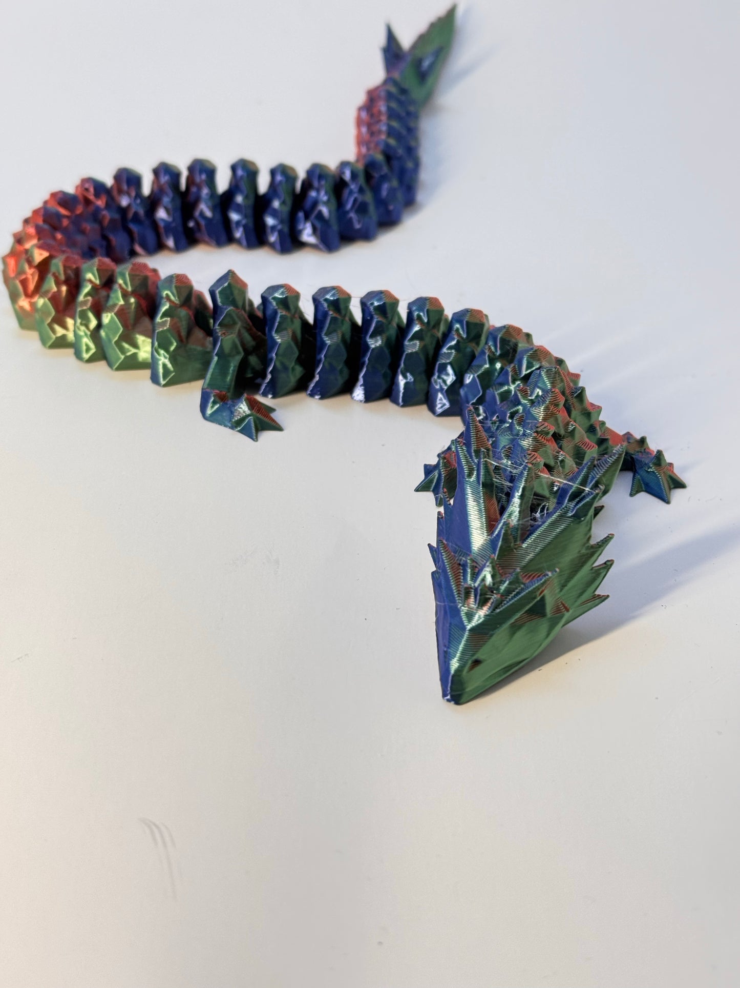 15-Inch Multicolor Articulated 3D-Printed Dragon