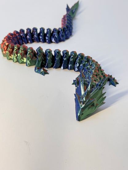 15-Inch Multicolor Articulated 3D-Printed Dragon