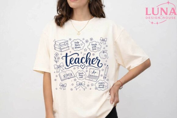 Teacher Doodle Graphic T-Shirt