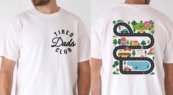 Tired Dads Club Race Track Graphic T-Shirt