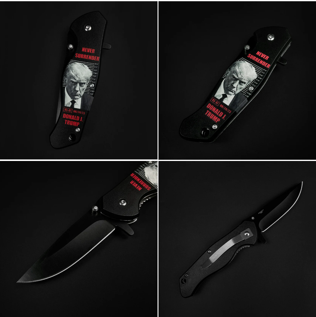 President Trump Knife - Never Give Up Pocket Knife