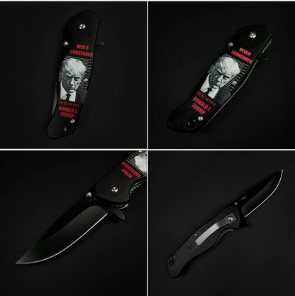 President Trump Knife - Never Give Up Pocket Knife