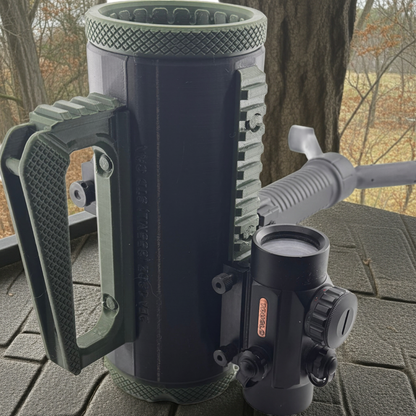 2-Can Tactical Auto-Eject Beverage Koozie with Picatinny Rails