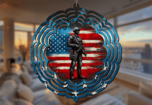 U.S.A Patriotic Wind Spinner