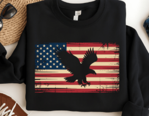 Patriotic Eagle Flag Cotton T-Shirt
