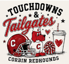Corbin Redhounds Football Graphic Tee