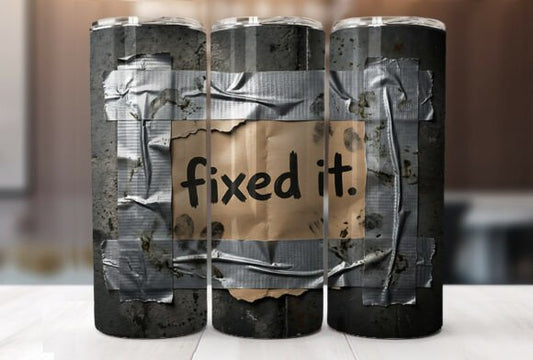 Fixed It Duct Tape Skinny Tumbler