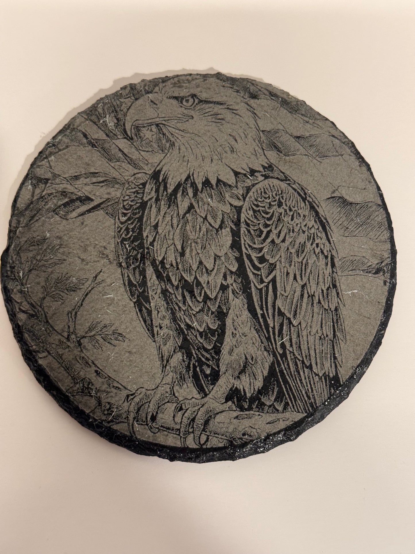 Eagle Collection Laser Engraved Slate Coasters-Set of 4