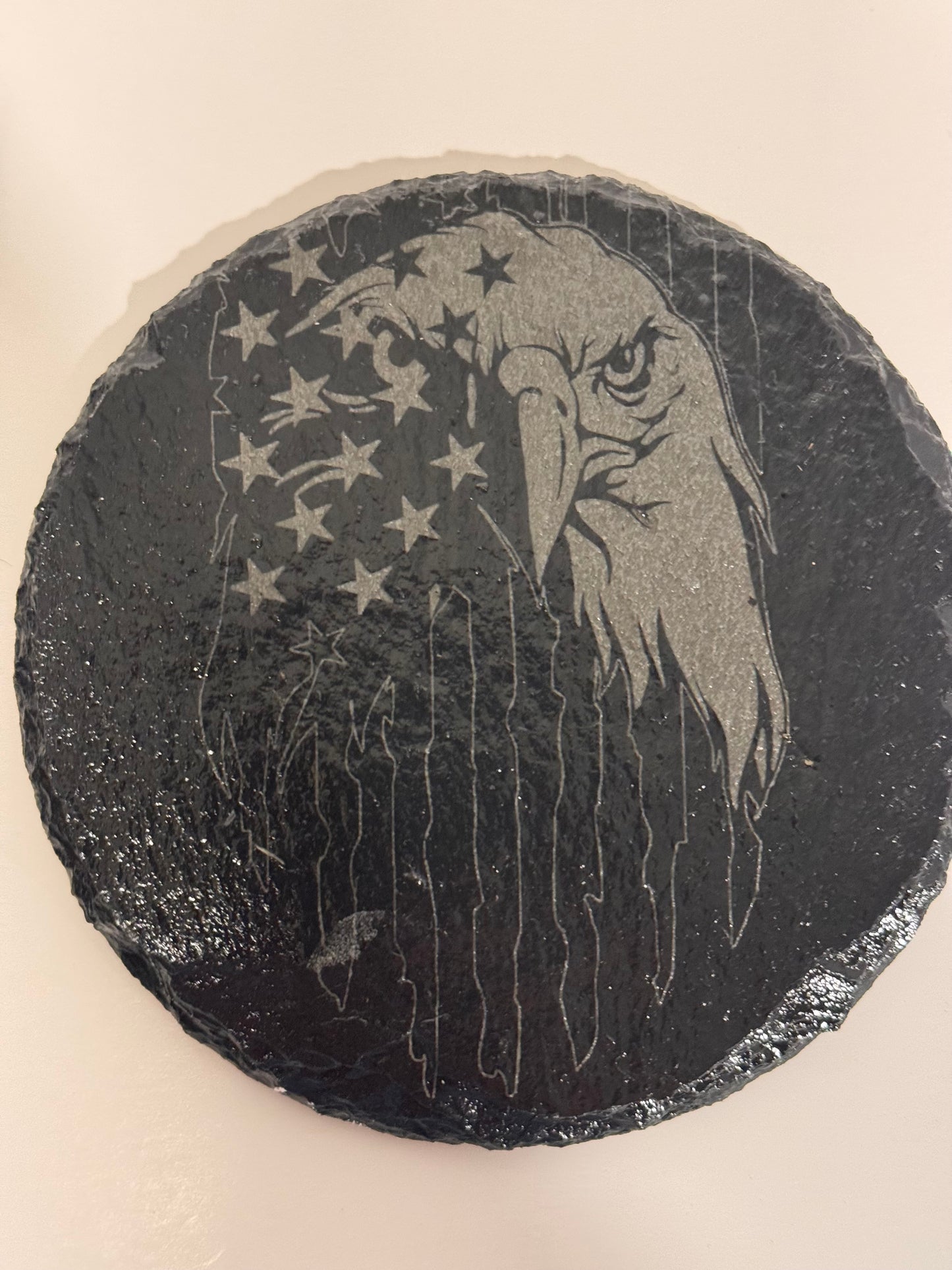 Eagle Collection Laser Engraved Slate Coasters-Set of 4