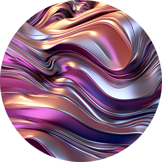Abstract Liquid Metallic Round Mouse Pad